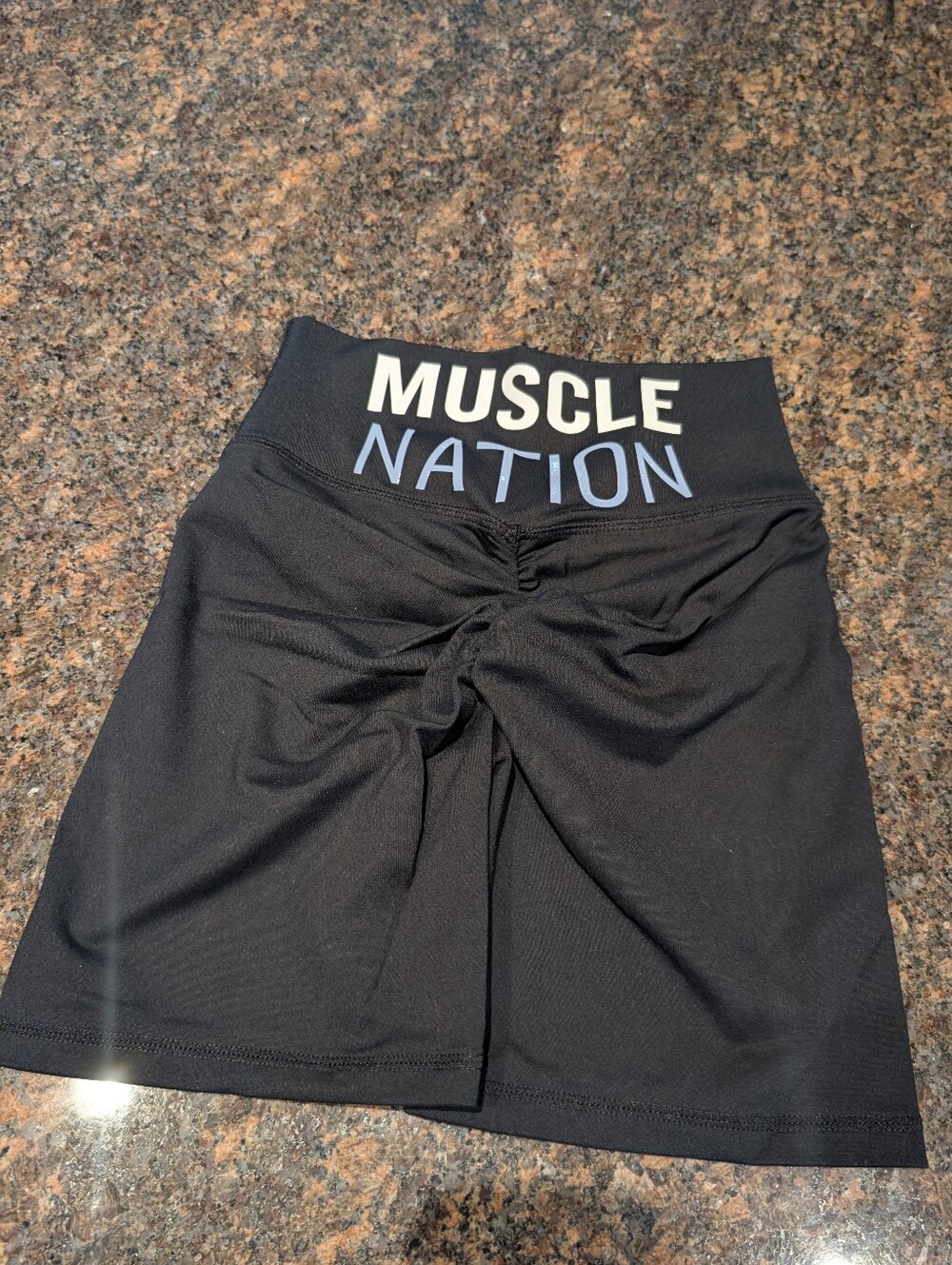 Muscle Nation Black Scrunch Shorts | Size XS Gym Workout
